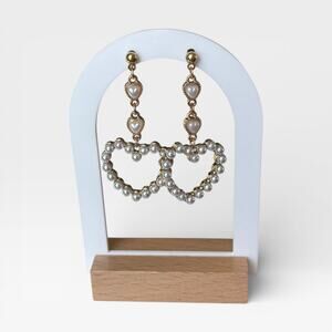Long Heart Pearl Earrings